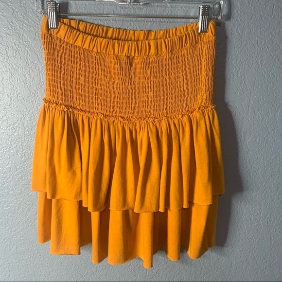 Anthropologie Saturday Sunday Bailie Smocked Ruffled Mini Skirt - Picture 1 of 4